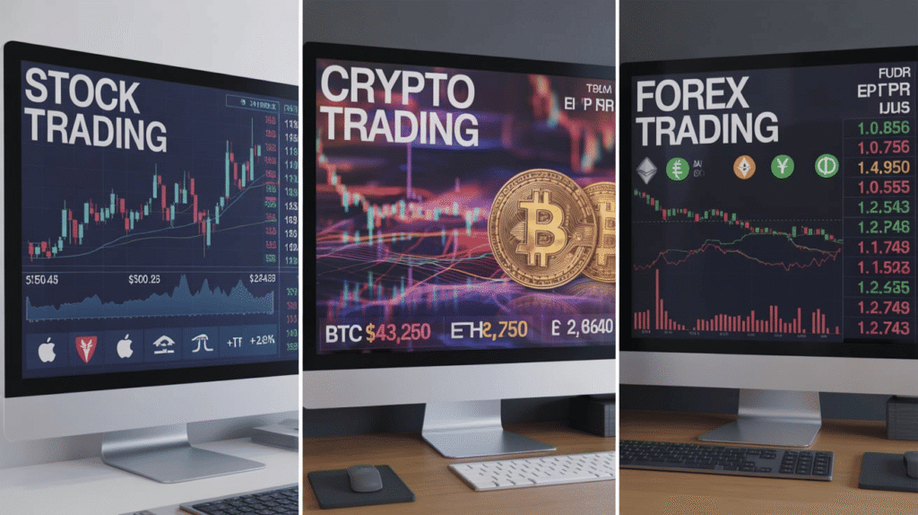 Spot Trading in Stocks vs Crypto vs Forex
